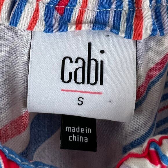 Cabi Relaxed Fit All Aboard Tassel Striped Sleeveless Blouse Size Small - Picture 4 of 6